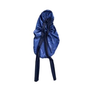 Extra Long Satin Bonnet for Women, Adjustable Braid Bonnet with Tie Band, Double Layer Elastic Silk Bonnet for Braids Hair Sleeping Cap (Navy Blue)