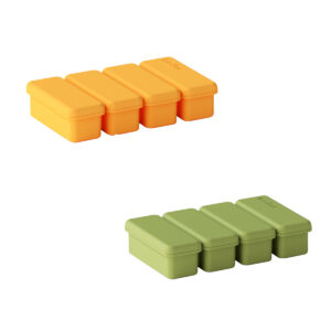 Pack Silicone Ice Cube Trays, Ice Cube Molds with Removable Lid, Ice Cube Maker for Freezer, Juice, Whiskey, Cocktail, Ice Soup (Yellow, Green)