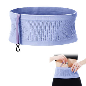 Slim Running Belt, Hidden Running Belt Fanny Pack for Men Women, Travel Running Waist Belt for Money and Passport (Purple, X-Large)